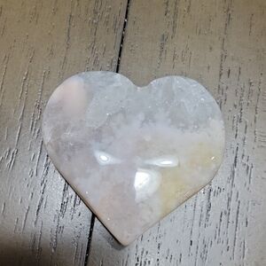 Flower Agate Crystal Heart
